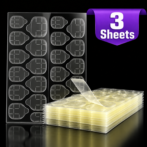 Double-Sided Nail Adhesive Jelly Tabs – 3 Sheets / 72 PCS
