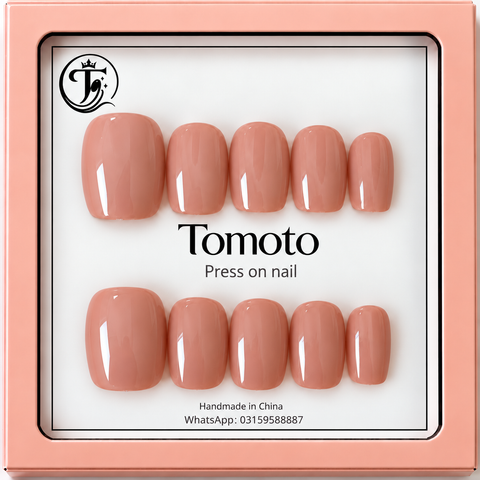 Dusty Rose Pink Cat Eye Short Square Press On Nails – B012